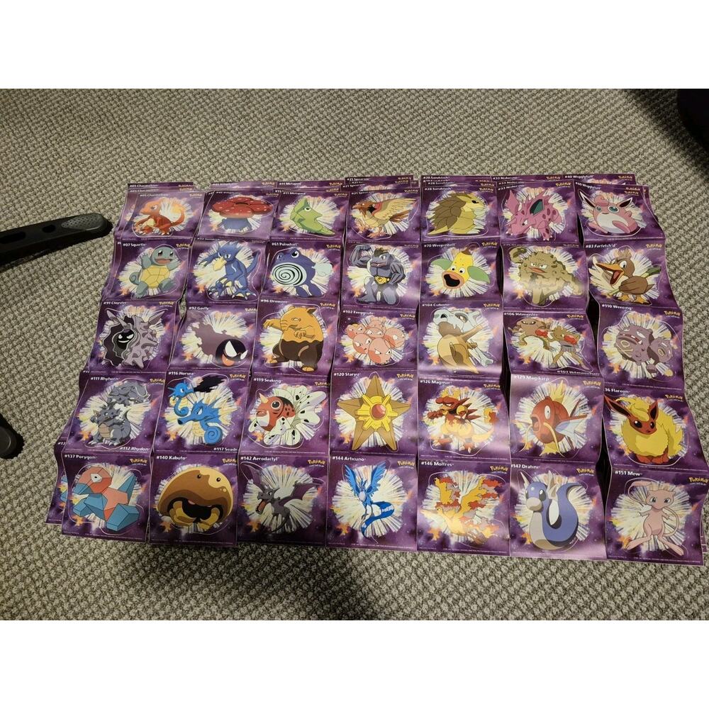 Vintage Pokemon Lot of 35 Big Stickers Nintendo 1999 Read Description